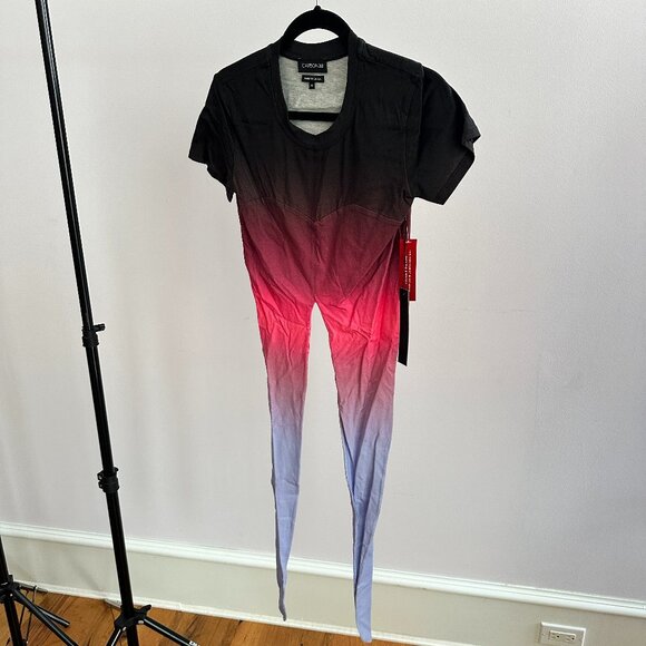 CARBON38 Ombre Cap Sleeve Wrap Tee NWT sz XS - Picture 3 of 3